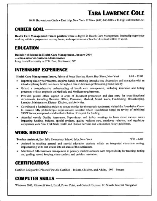Chronological Resume Chronological Resume