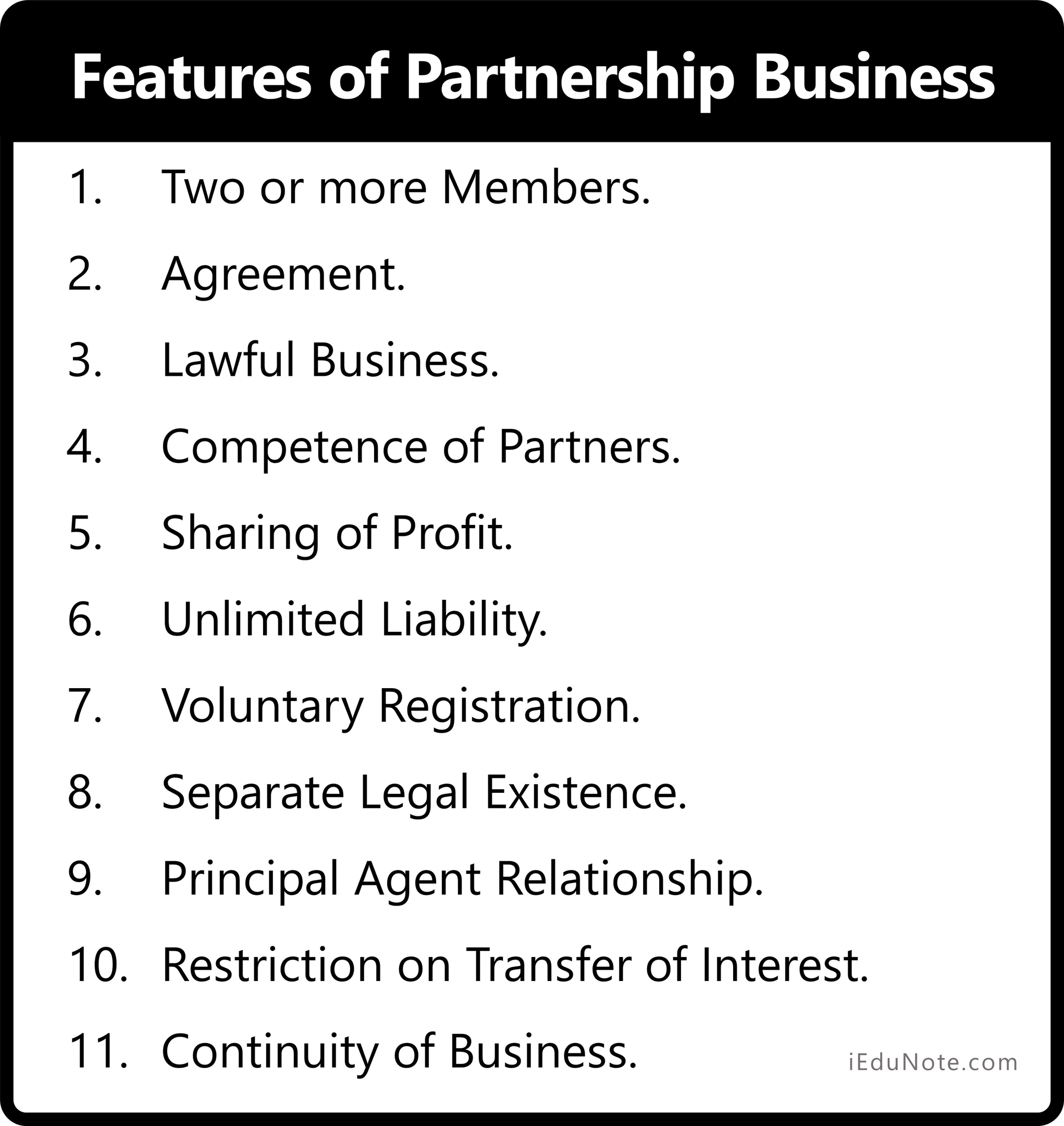 Features of Partnership Form of Business Organization Features of Partnership Form of Business Organization