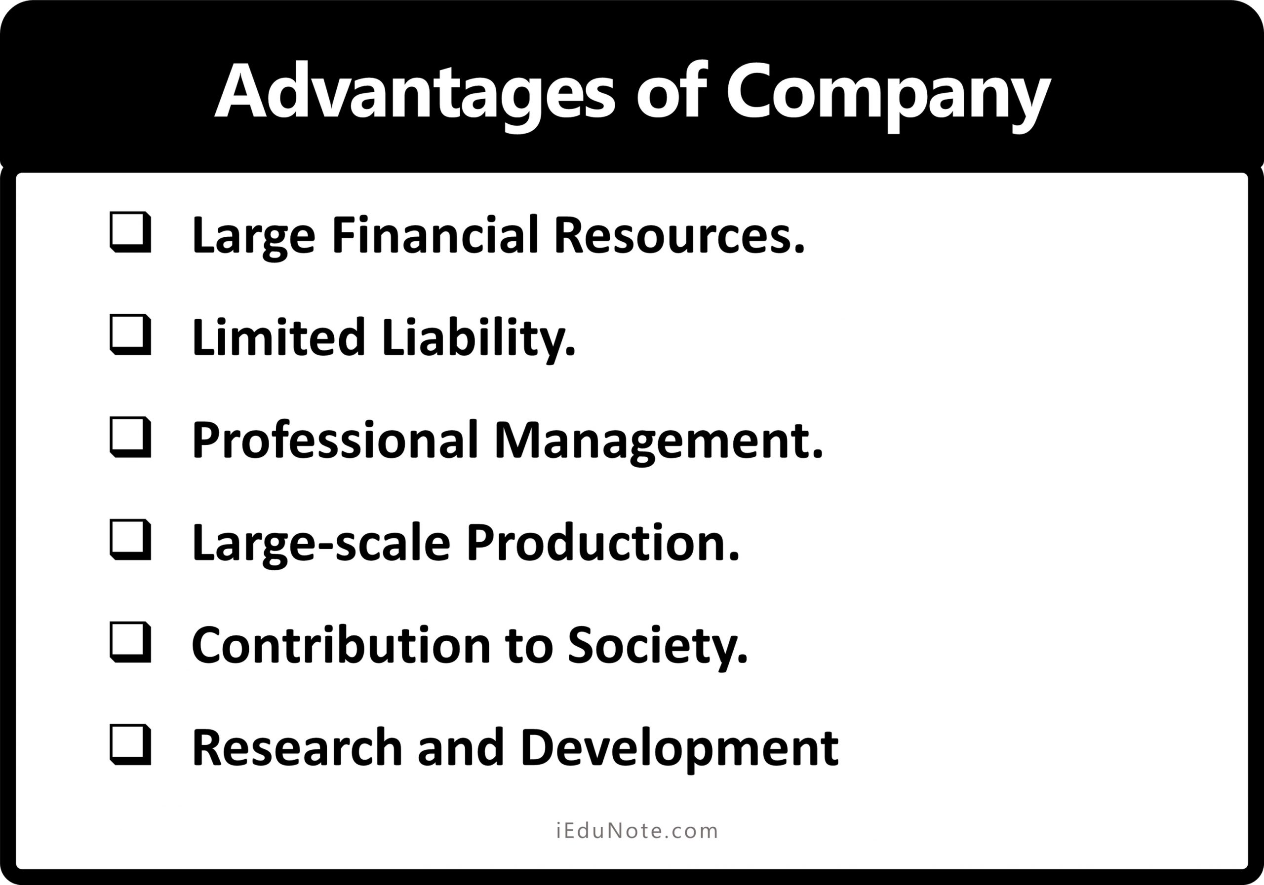 Advantages of Company
