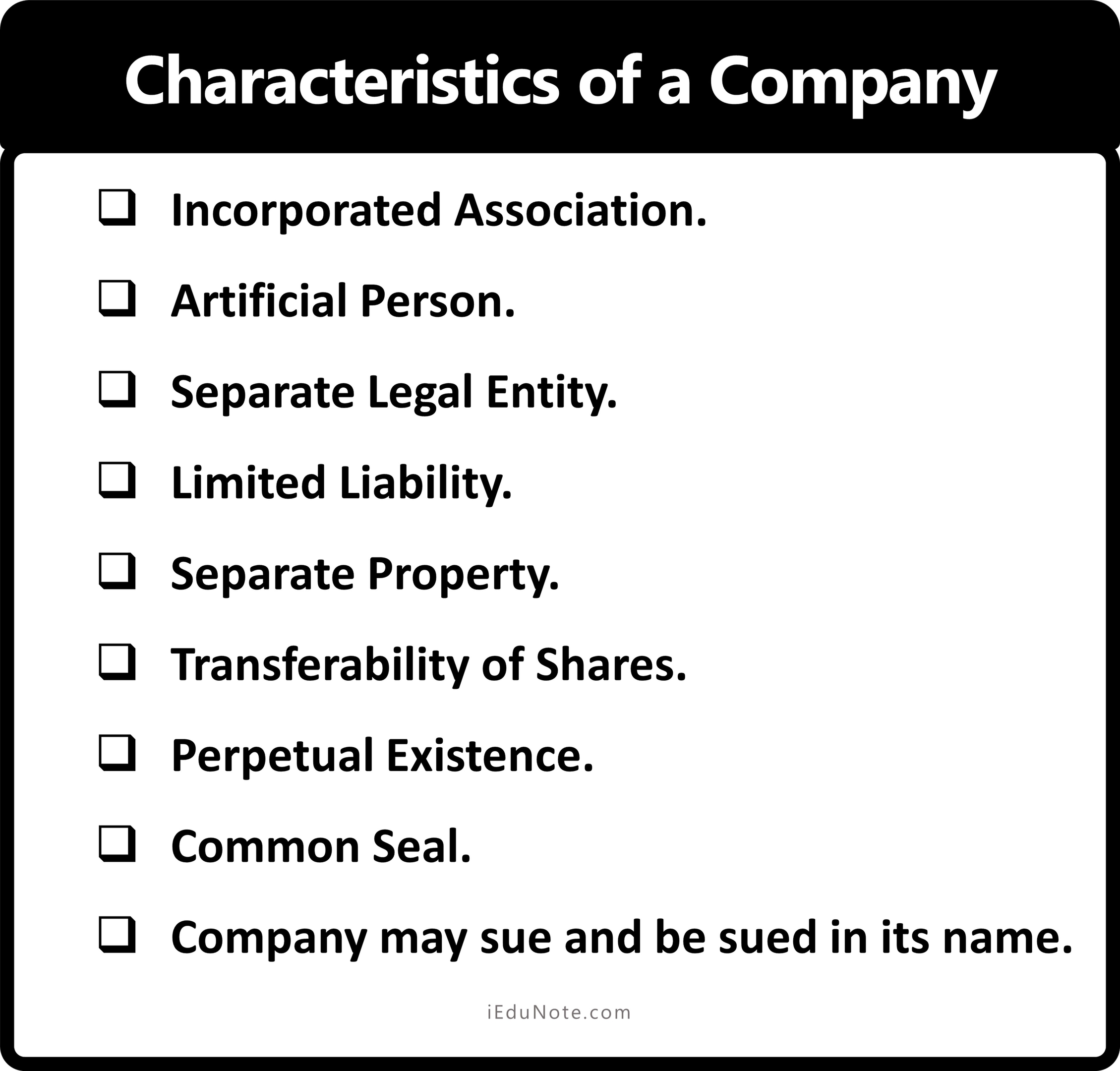 Characteristics of a Company