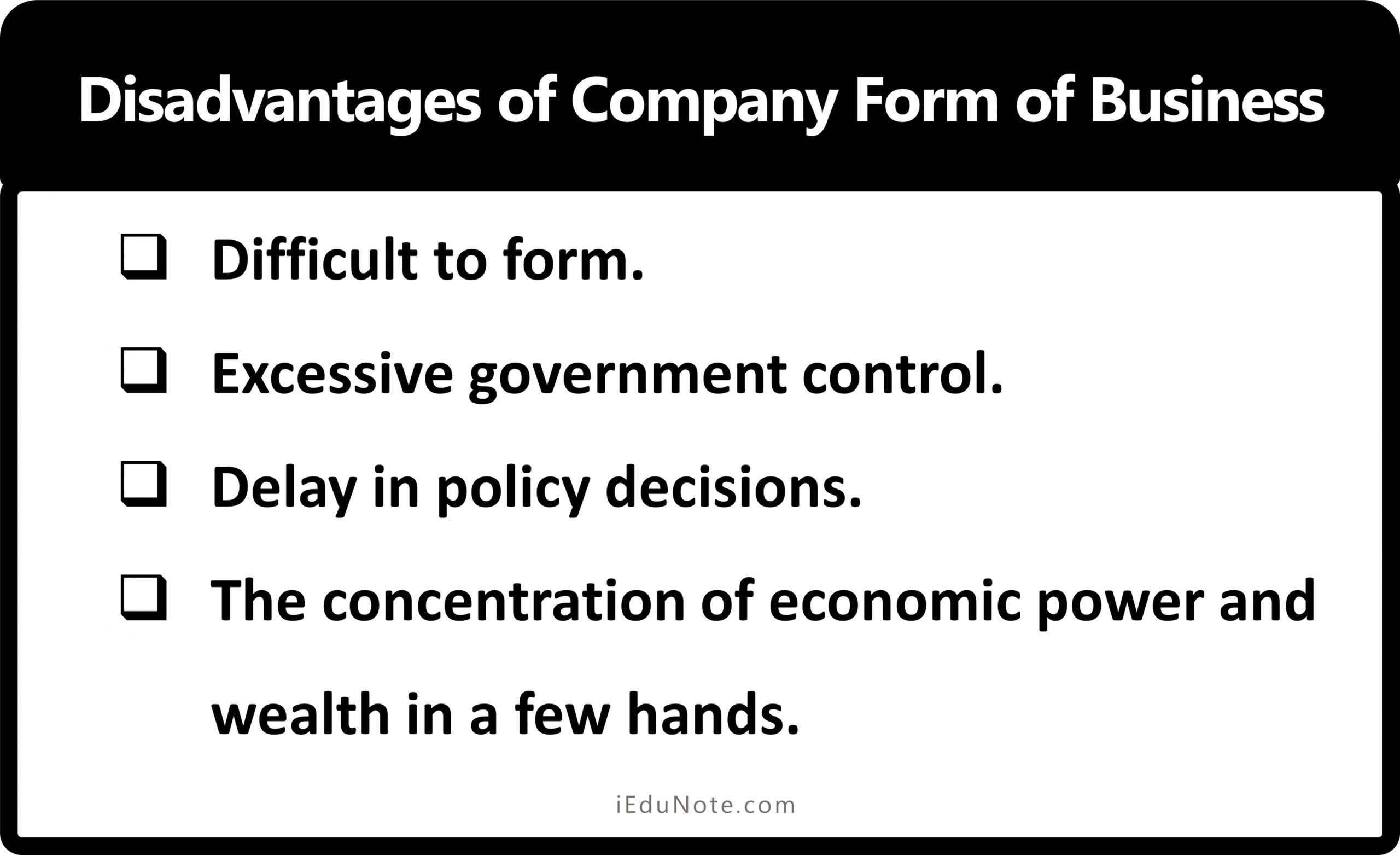 Disadvantages of Company