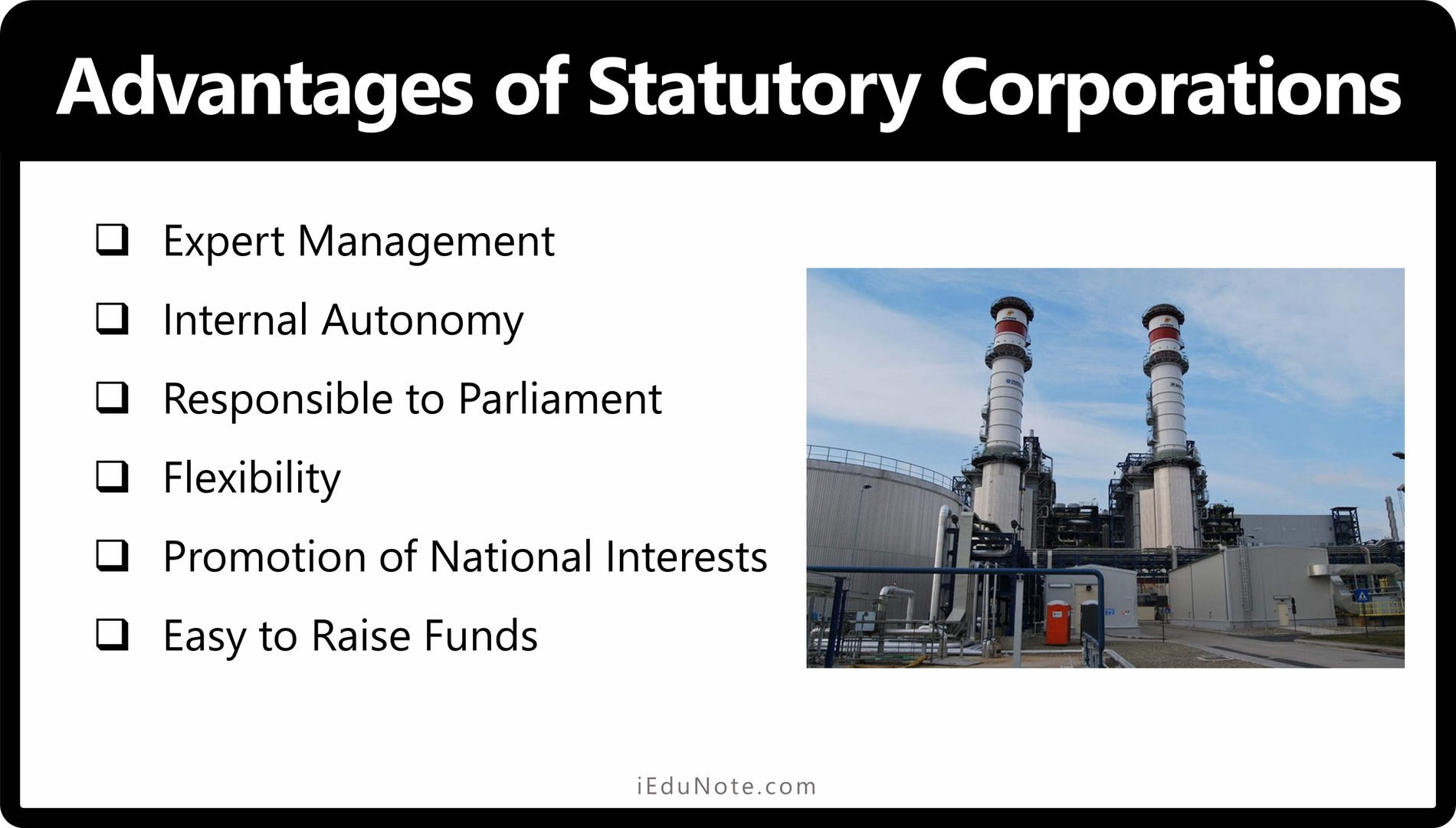Advantages of Statutory Corporations Advantages of Statutory Corporations