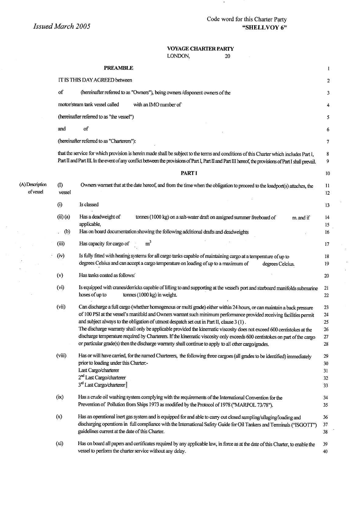 charter party example format template