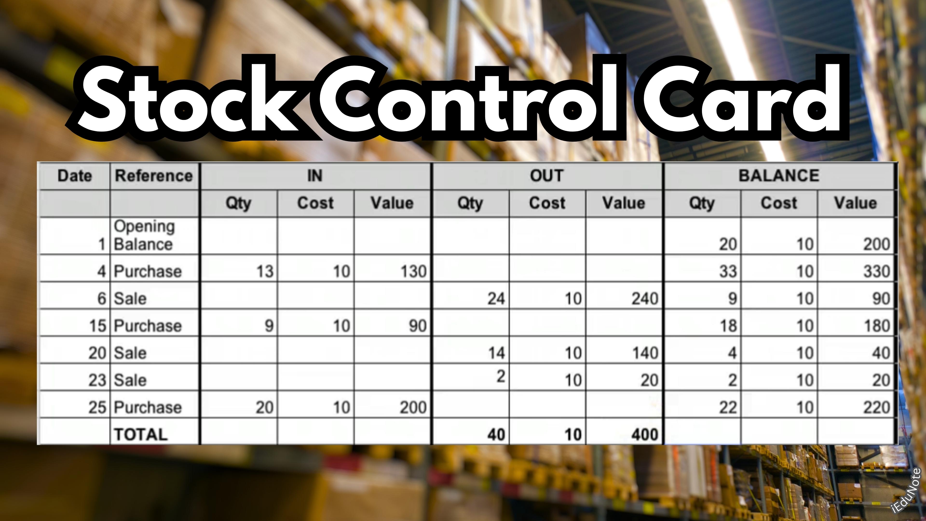stock control card