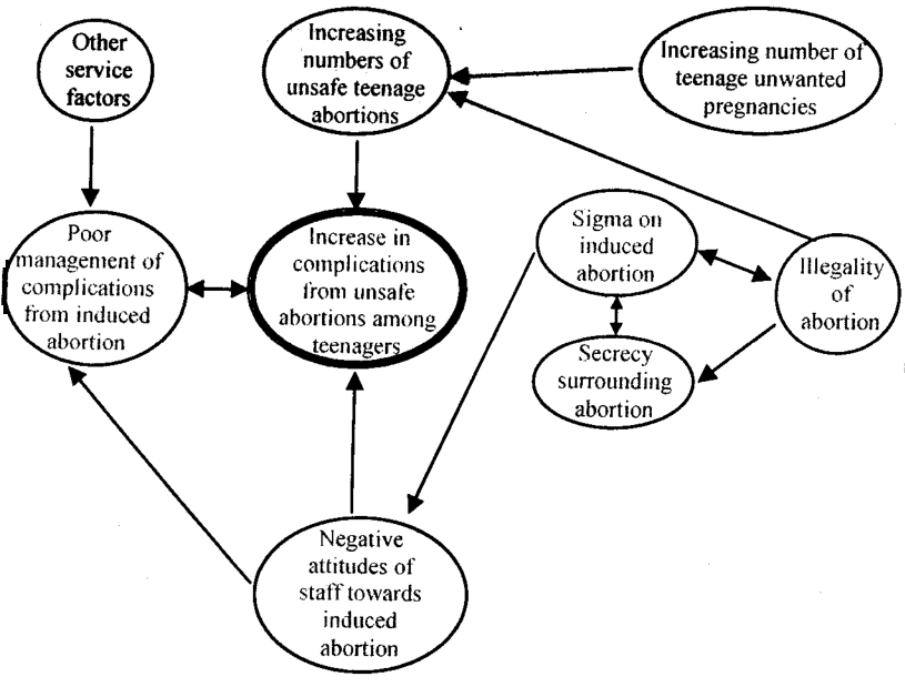 example framework of analyzing the determinants of complications for unsafe pregnancy