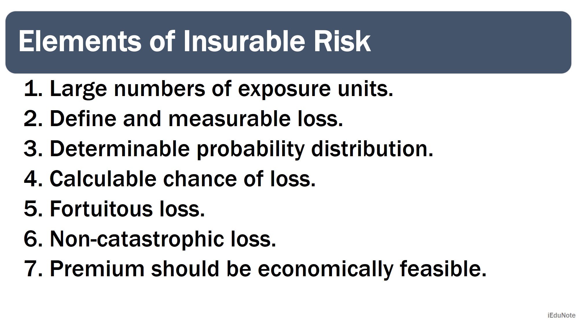 7 elements of insurable risk