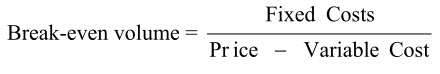 break-even volume formula break-even volume formula