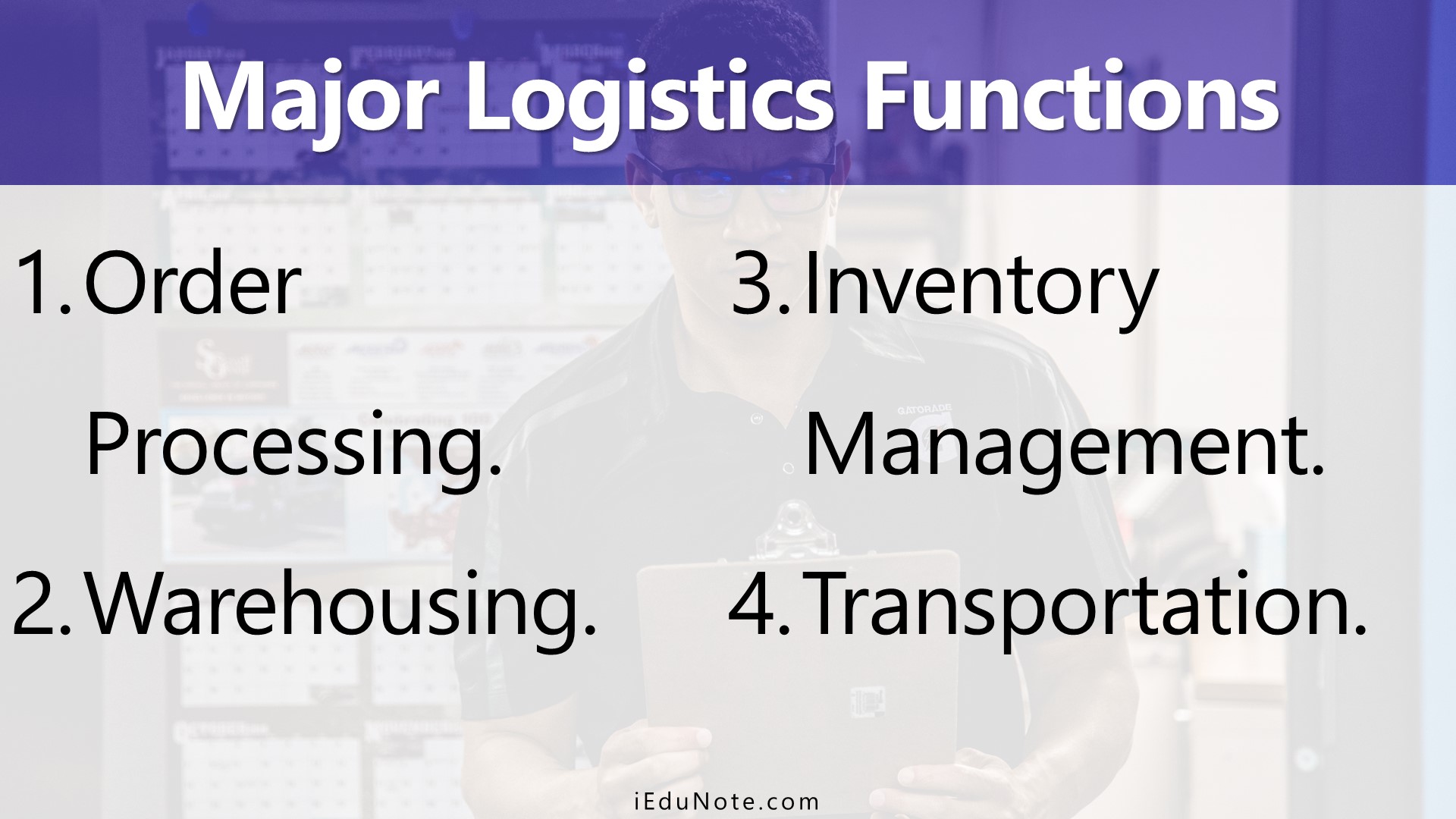 major logistics functions