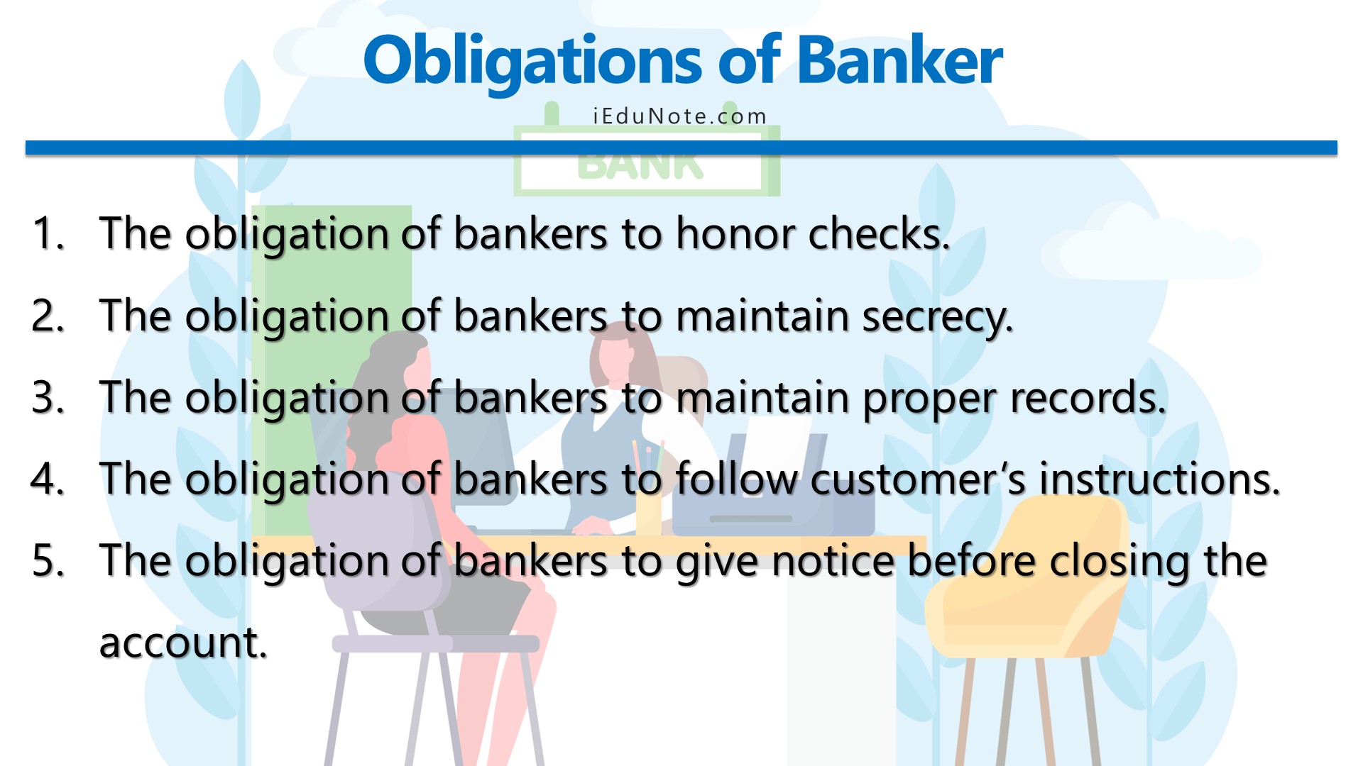 Obligations of Banker
