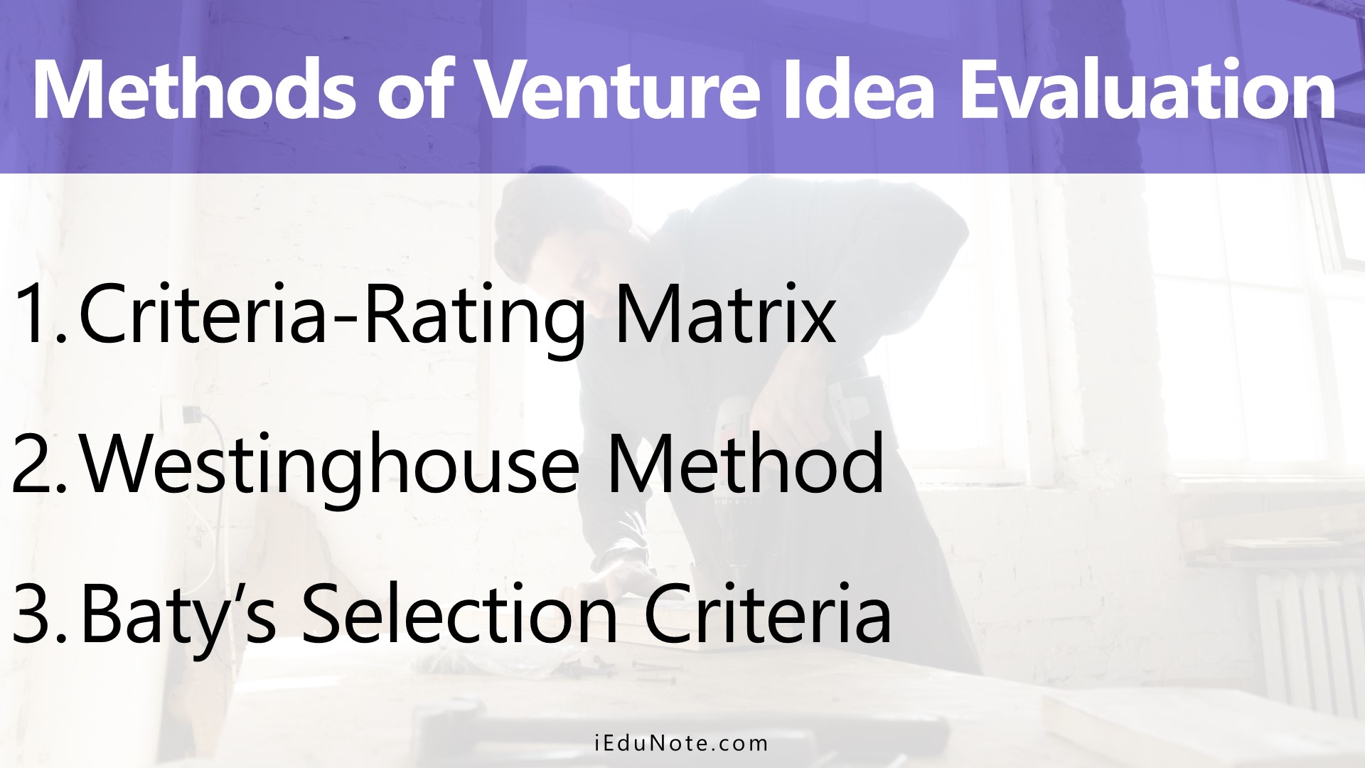 Methods of Venture Idea Evaluation