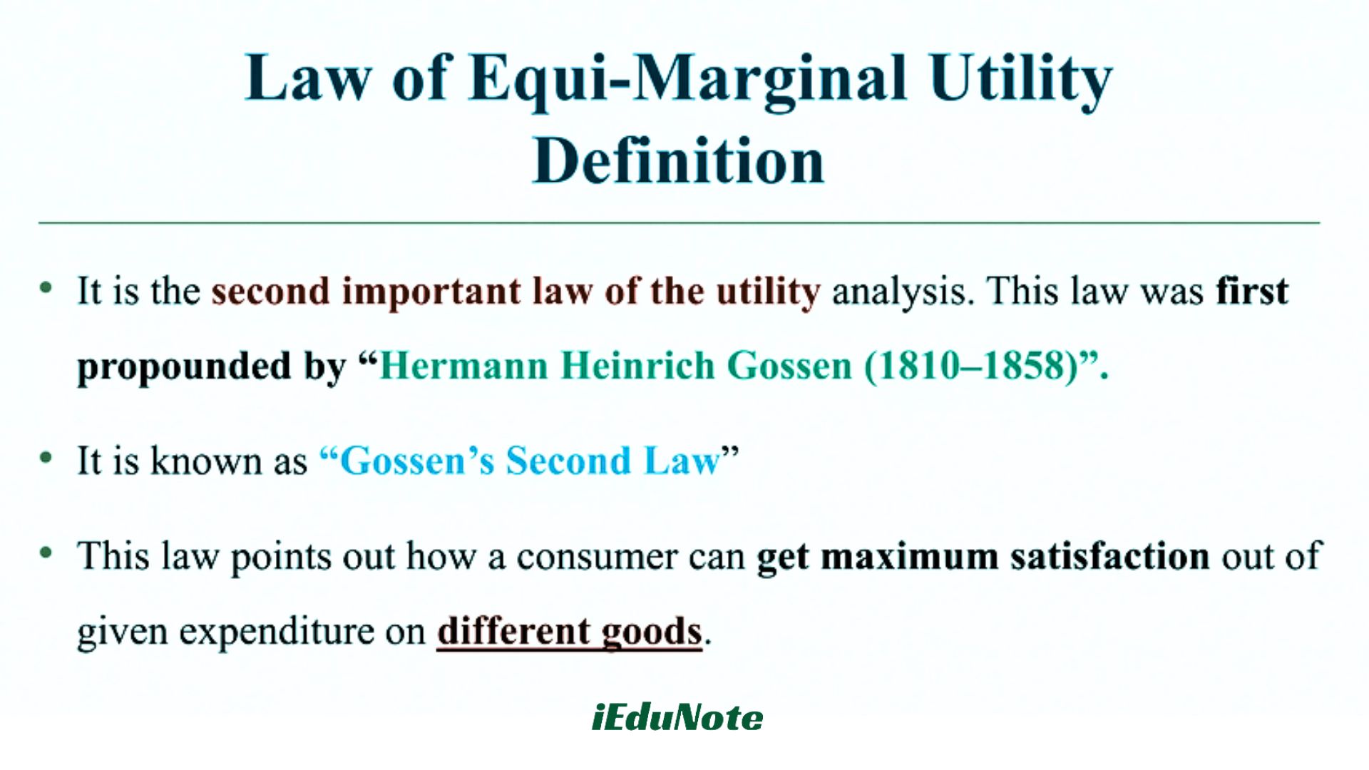 equi-marginal utility