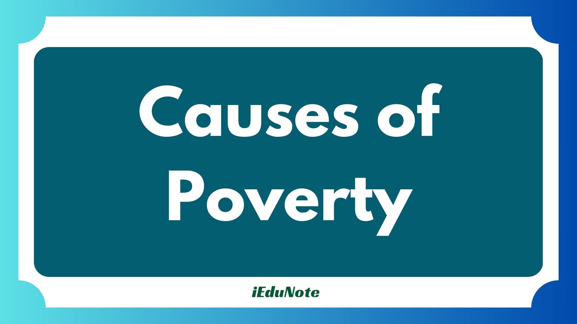 causes of poverty