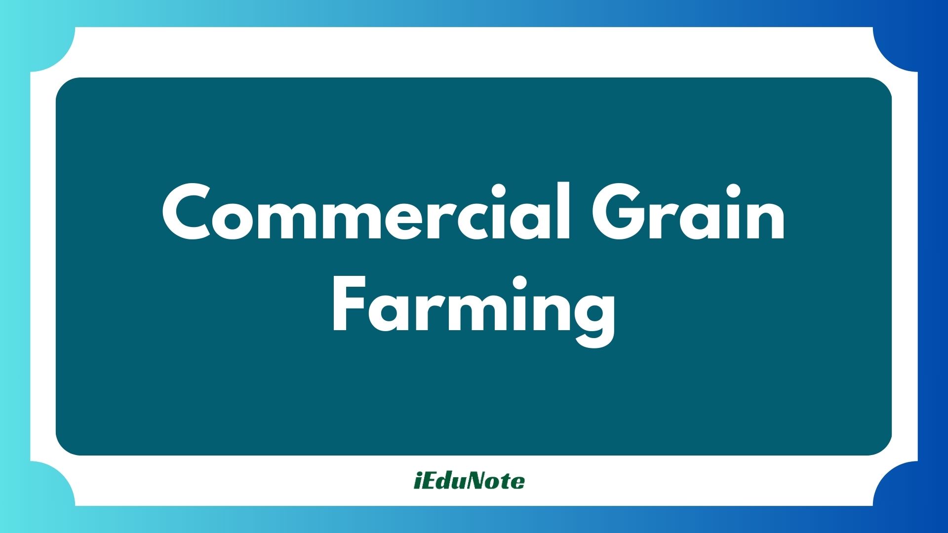 commercial grain farming