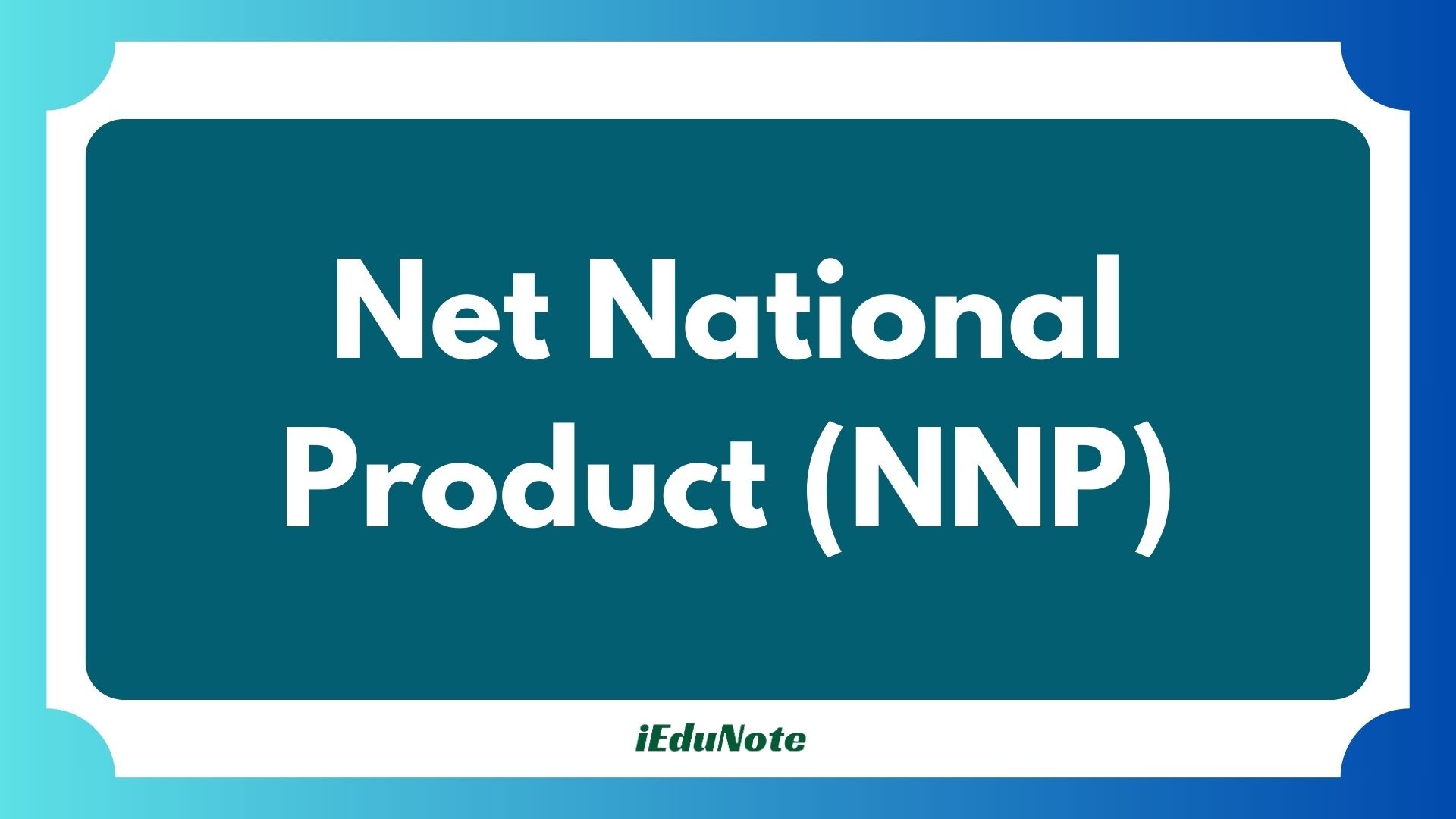 net national product nnp