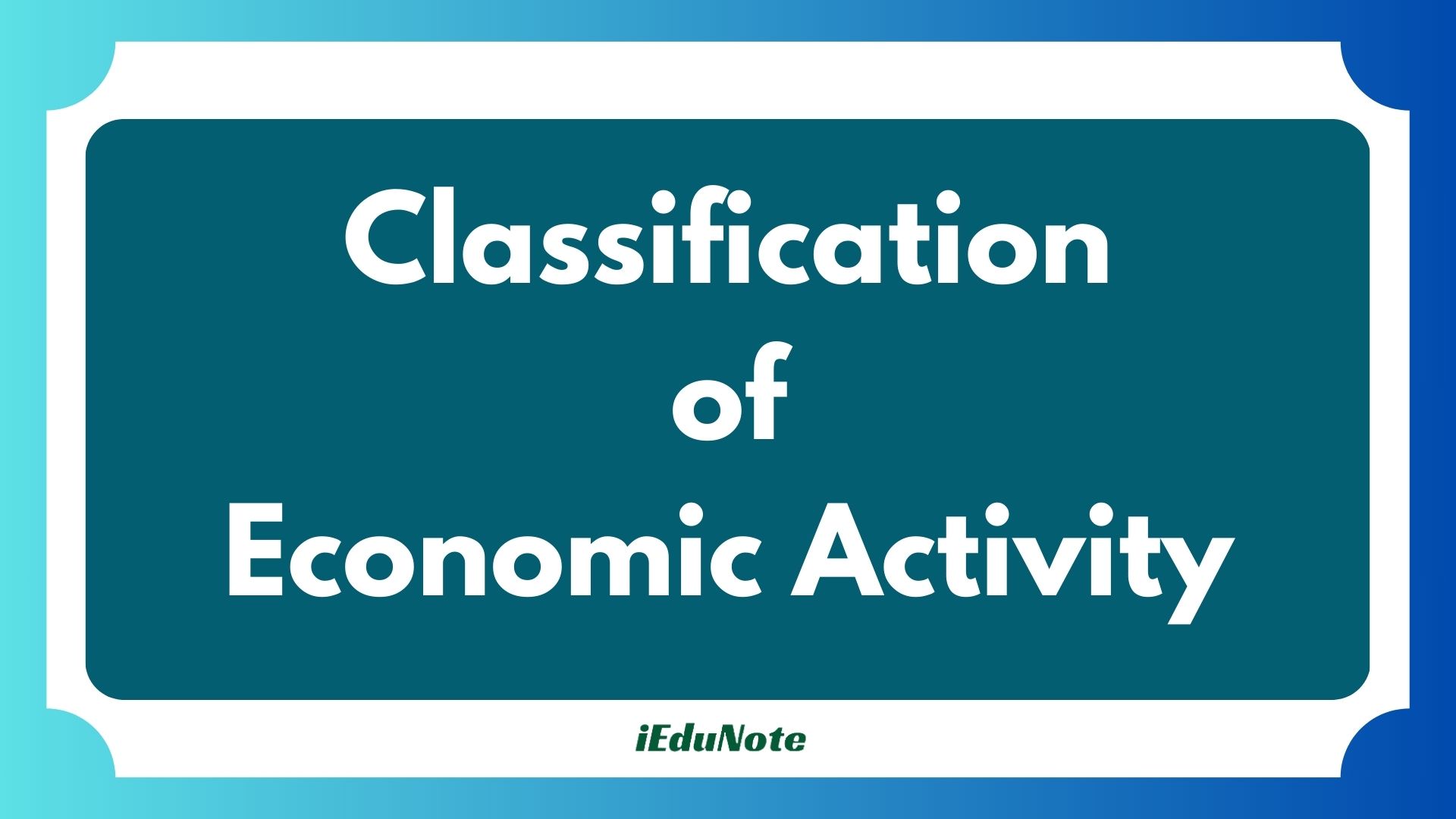 classification of economic activity